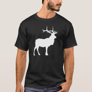 Zwart-wit Elk Silhouet T-shirt