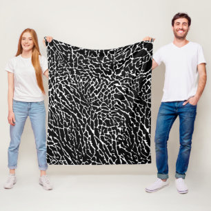 Zwart-wit ellephant afdrukken fleece deken