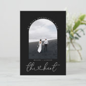 Zwart-Wit Elopement Fotoaankondiging Kaart (Staand voorkant)
