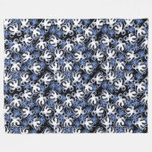 Zwart, wit en blauw Octopus naadloos patroon Fleece Deken (Voorkant (Horizontaal))