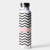 Zwart Wit en Blush Chevron Waterfles (Rechts)