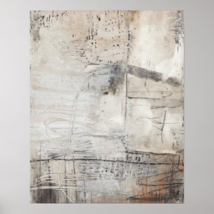 Zwart wit en Bronze Poster