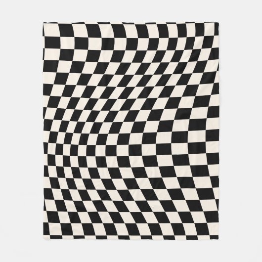 Zwart-wit en crème wit toetsenbord fleece deken (Voorkant)