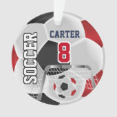 Zwart, wit en donkerrood, speciaal ontworpen ⚽ ornament (voorkant)