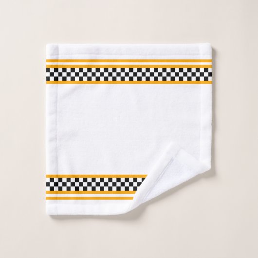 Zwart Wit en Geel Bad Handdoek (Wasdoekje)