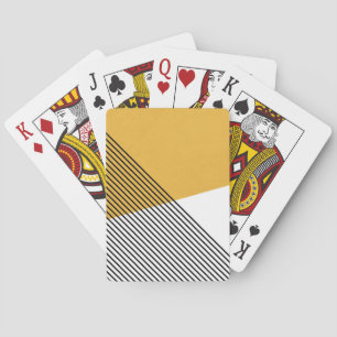 Zwart, wit en geel eenvoudige geometrische kunst pokerkaarten