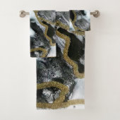 Zwart, wit en Gold Bath-handdoekset | Chic | Bad Handdoek (Insitu)