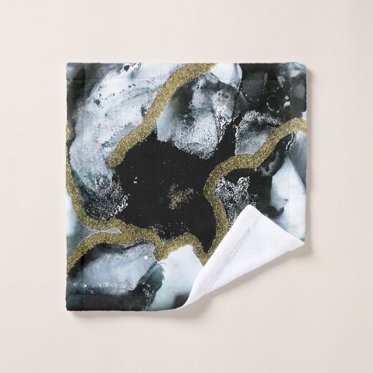 Zwart, wit en Gold Bath-handdoekset | Chic | Bad Handdoek (Wasdoekje)