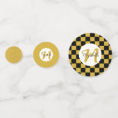 Zwart wit en goud esthetisch confetti (Voorkanten)