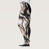 Zwart, wit en goud marmeren effect AI Leggings (Links)