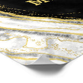 Zwart wit en gouden geode handboek poster (Hoek)