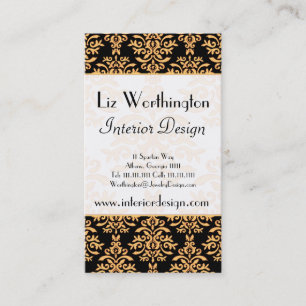 Zwart, wit en gouden koninklijke Gilded Damask Visitekaartje