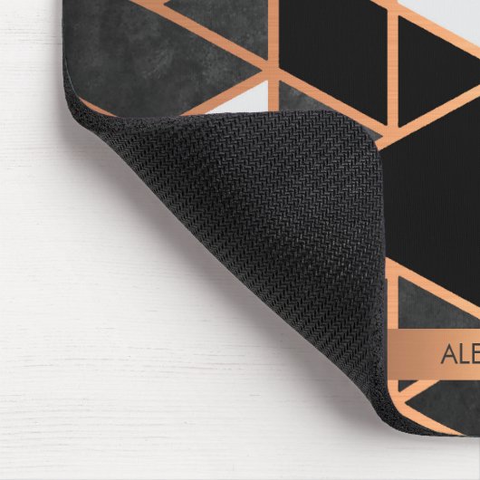 Zwart wit en gouden mozaïek muismat (Hoek)