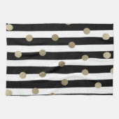 Zwart, wit en gouden stip theedoek (Horizontaal)
