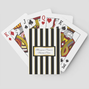 Zwart, wit en gouden strips-monogram speelkaarten