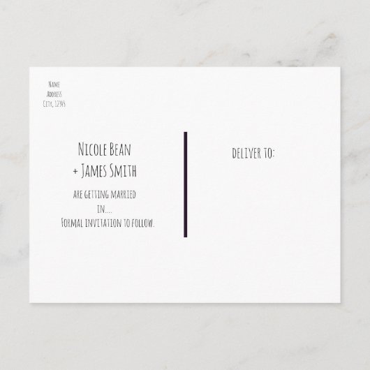 Zwart wit en goudgroen opslaan Datum Aankondigingskaart (Achterkant)