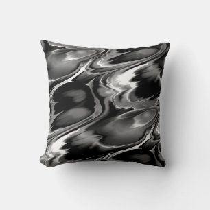 Zwart wit en grijs abstract ontwerp kussen