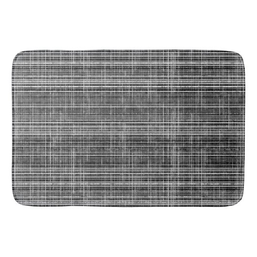 Zwart, wit en grijs Check Pattern Badmat (Voorkant)