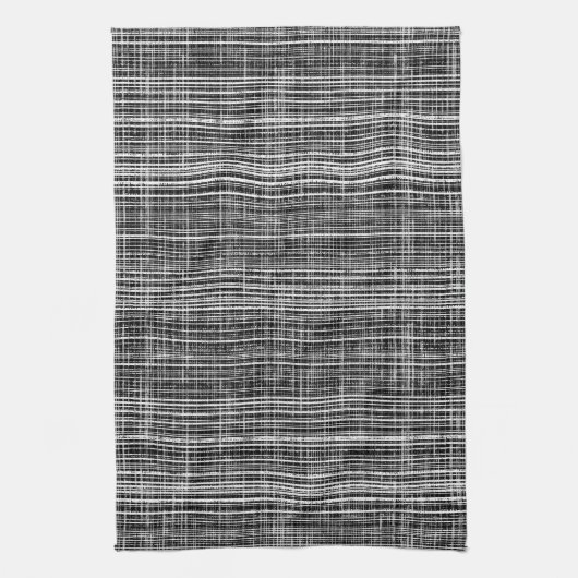 Zwart, wit en grijs Check Pattern Theedoek (Verticaal)