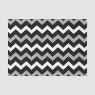 Zwart wit en grijs Chevron Print Patroon Tissuepapier