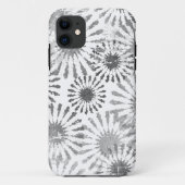 Zwart Wit en Grijs Floral Burst Case-Mate iPhone Case (Achterkant)