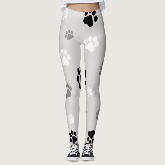 Zwart, wit en grijs gekleurde Leggings (Voorkant)