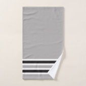 Zwart, wit en grijs, gestreept wisselpatroon bad handdoek (Handdoek)