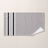Zwart, wit en grijs, gestreept wisselpatroon bad handdoek (Handdoek)