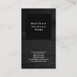 Zwart-wit en grijs hout Moderne platte producten Visitekaartje