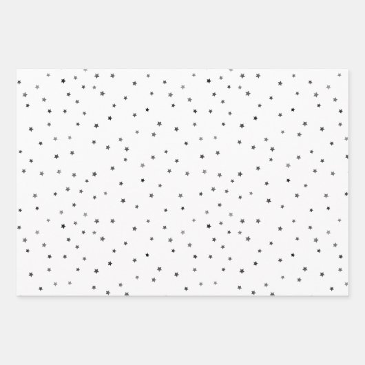 Zwart wit en grijs kerstssluitingen inpakpapier vel (Voorkant 3)