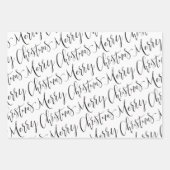 Zwart wit en grijs kerstssluitingen inpakpapier vel (Voorkant)