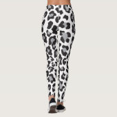 Zwart, Wit en Grijs Luipaard Print Leggings (Achterkant)
