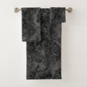 Zwart, wit en grijs marmer abstract bad handdoek (Insitu)
