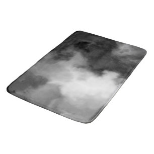 Zwart, wit en Grijs Marmered Abstract Badmat