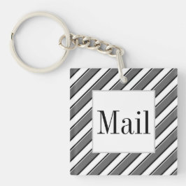Zwart Wit en Grijs Postsleutel Sleutelhanger