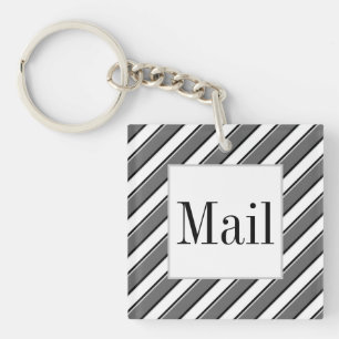 Zwart Wit en Grijs Postsleutel Sleutelhanger