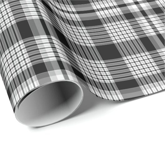 Zwart wit en grijs speldenstang cadeaupapier (Rol Hoek)