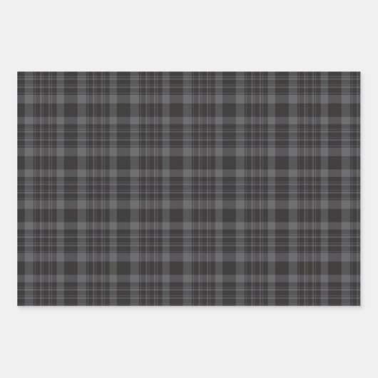 Zwart wit en grijs speldenstang inpakpapier vel (Voorkant 3)