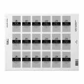Zwart wit en grijs stijlvol modern monogram label (Full Sheet)