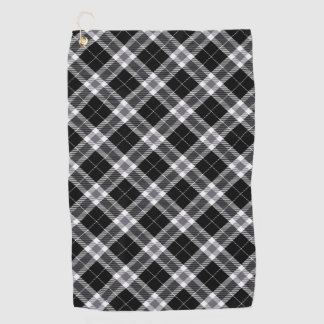 Zwart wit en grijs Tartan Golfhanddoek