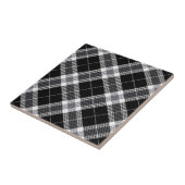Zwart wit en grijs Tartan Tegeltje (Zijkant)