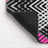 Zwart-wit en grijs verweven strepen op een muismat (Hoek)