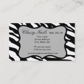 Zwart, wit en grijs Zebra & Cheetah Aangepast Visitekaartje (Achterkant)