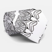 Zwart wit en koolgrijs stropdas (Opgerold)