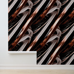 Zwart, wit en koper Abstract 3D-effect Behang