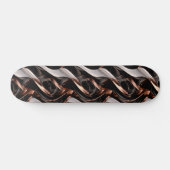 Zwart, wit en koper Abstracte 3D-illusie Skateboard (Horizontaal)