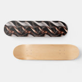 Zwart, wit en koper Abstracte 3D-illusie Skateboard (Horizontaal)