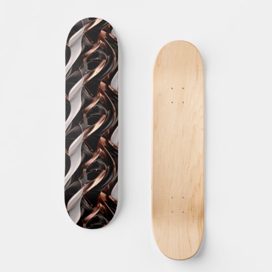 Zwart, wit en koper Abstracte 3D-illusie Skateboard (Voorkant)