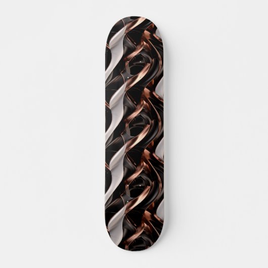 Zwart, wit en koper Abstracte 3D-illusie Skateboard (Voorkant)