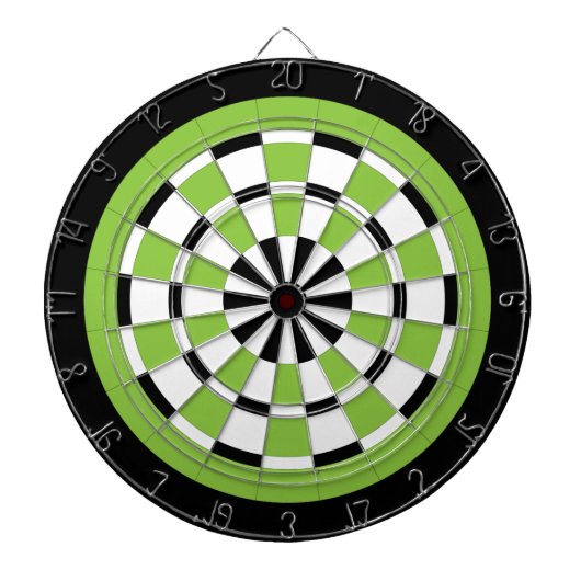 Zwart wit en Limoen dartboard Dartbord (Voorkant)